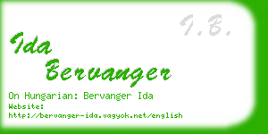 ida bervanger business card